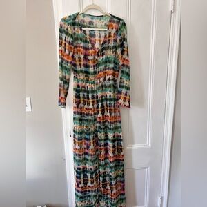 Zara Colorful Long Sleeve Maxi Dress